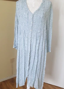 ZARA Blue Midi Viscose Button front Unlined Dress Size L Oversized (PtoP 23") - Picture 1 of 10