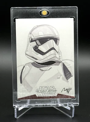 SKETCH 1/1  💥 STORMTROOPER Robert Hendrickson Topps Star Wars The Force Awakens - Image 1 of 4