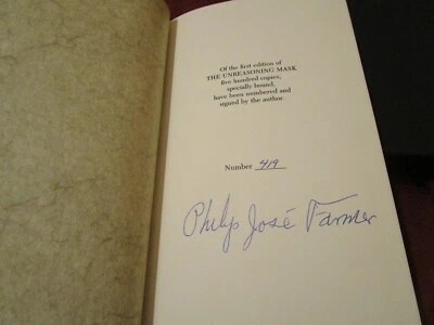 The Unreasoning Mask by Philip Josè Farmer (1981, HC) SIGNED Riverworld author - Image 1 of 3