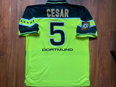 BORUSSIA DORTMUND FOOTBALL SHIRT 1997-1998 MATCH WORN? JERSEY #5 CESAR SIZE XXL Cover