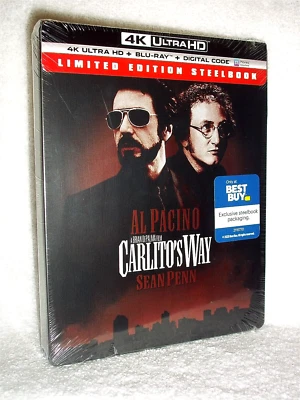 Carlitos Way (4K/Blu-ray, 2023, STEELBOOK) NEW Al Pacino Sean Penn gangster  - Image 1 of 4