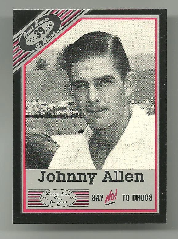 1989 Vintage Winners Circle #39 Johnny Allen Race Card NrM Hi Grade - Image 1 of 1