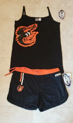 Baltimore Orioles NEW LADIES JUNIORS LOUNGE PJS set SLEEPWEAR SIZE small MLB Cover