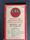 Os Ordnance Survey One Inch Paper Map, Bodmin & Launceston,  Sheet 186, 1946