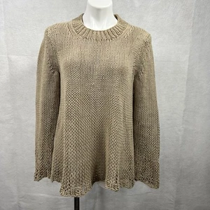 MICHAEL KORS Women's Oversized Hemp Blend Knit Long Bell Sleeve Sweater Small - Picture 1 of 12