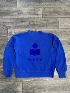 isabel marant sweatshirt women logo blue sz 40 large - Picture 1 of 9