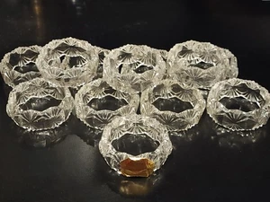 SET OF 12- Bleikristal Hofbauer Cut Crystal Napkin Rings Made In West Germany - Picture 1 of 7
