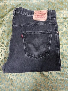 Vintage Levis 505 Jeans 36x32 Schwarz Denim Red Tab Regular Fit Straight Leg Herren - Bild 1 von 8