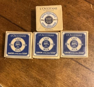 NEW L’OCCITANE Milk Soap 50g/1.7oz each Pure Vegetable Soap Shea Butter Set Of 4 - Image 1 of 4
