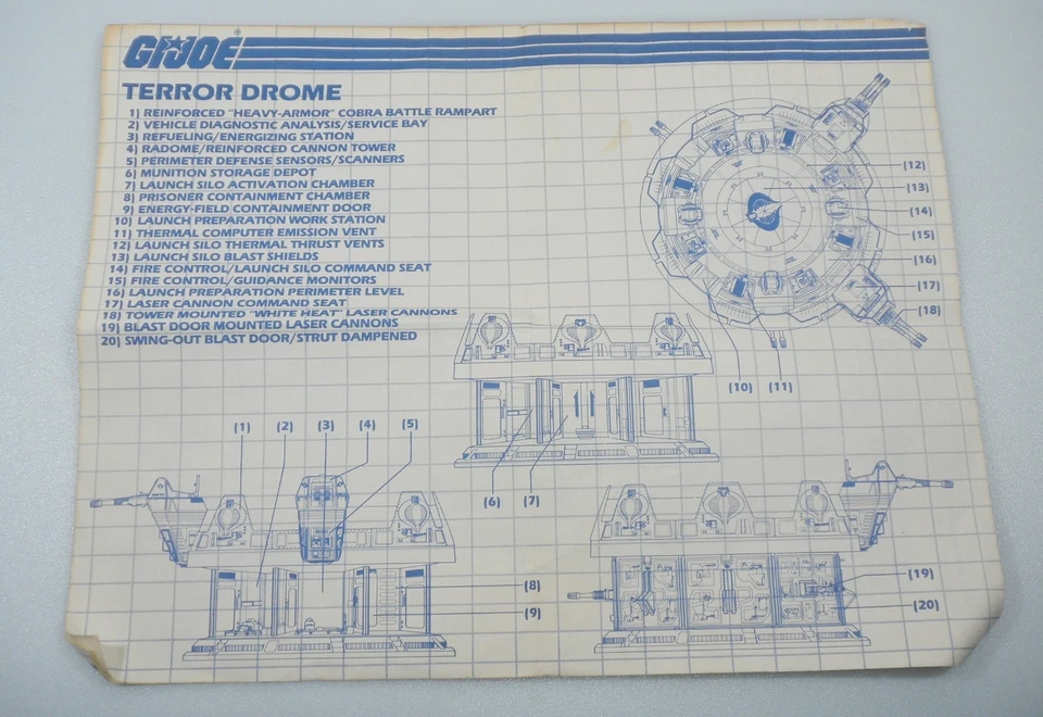 Cobra Terror Drome 1986 planos instrucciones vintage G.I. GI Joe Lote 3.75 ARAH Foto 1 de 3