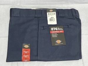 Dickie’s Men’s Pants 874 Original Fit Work Navy Blue Size 36x34 New NWT - Picture 1 of 6