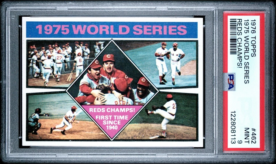 1976 TOPPS BASEBALL-#462 1975 WORLD SERIES CHAMPS  PSA 9 MINT - Image 1 of 1