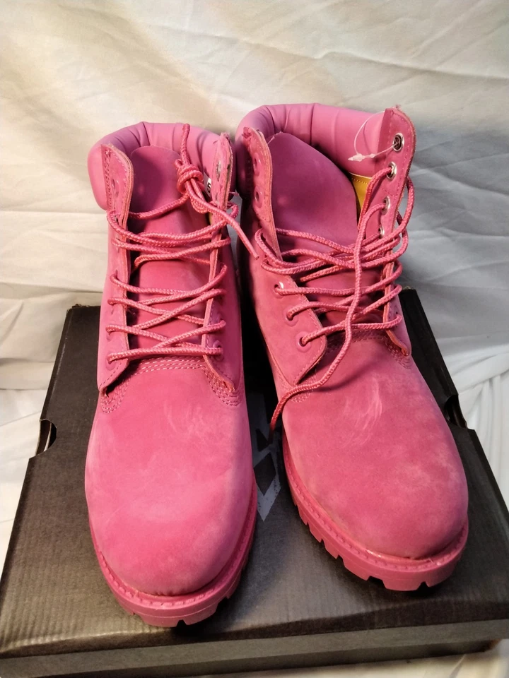 Timberland 6" Premium IMPERMEABLES Botas Rosa Oscuro Nubuck 50 Aniversario Talla 5 Foto 1 de 4