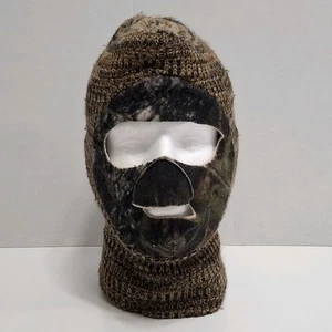 Vtg Camo Hunting Face Mask Balaclava Knit Adult Hat Winter Beanie Cap USA Made - Picture 1 of 6