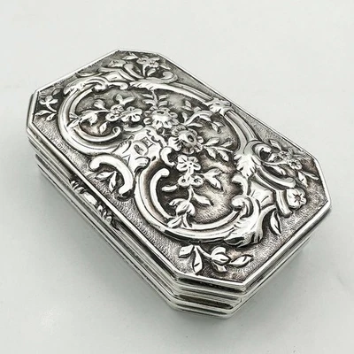 ANTIGUA CAJA DE TABACO CONTINENTAL PLATA SIN MARCA SIGLO XIX Foto 1 de 4