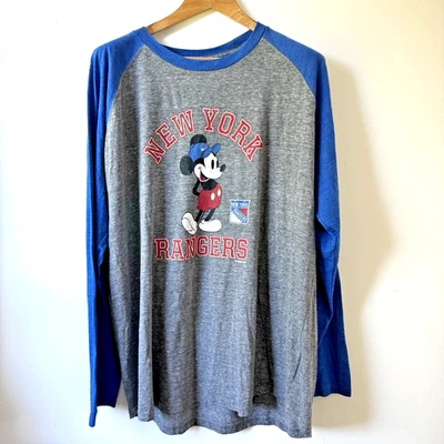 New York Rangers Fanatics Men’s Raglan Shirt 3XL Mickey Mouse Logo NHL - Image 1 of 4
