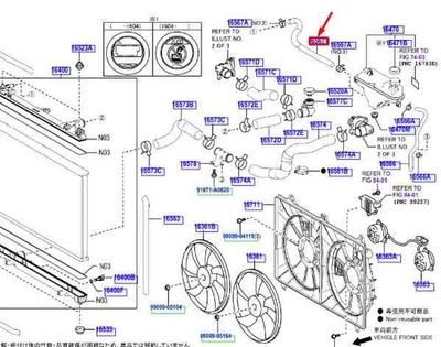 LEXUS IS MK3 RADIATOR TANK HOSE 1656736020 NEW GENUINE - Image 1 of 2