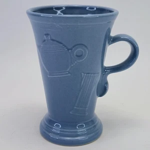 HLC Fiesta FiestaWare Retired Periwinkle Blue Embossed 18 Oz Pedestal Mug - Picture 1 of 8