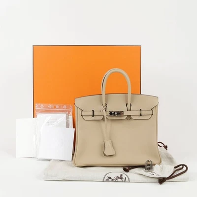 Hermes Beige Swift Leather Birkin Tote Bag 25 44819977 - Image 1 of 4