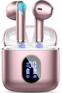 Auricolari Wireless Cuffie Bluetooth 5.4 con Microfoni ENC Cancellazione Rumore 30H LED - Foto 1 di 7