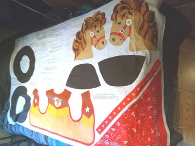 Cranston Print Cowboy/Cowgirl Costume Panel W/vest & Hobby Horse - Image 1 of 4