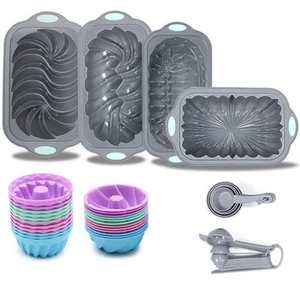 45 Pieces Silicone Loaf Pan for Baking Bread 4 Cups Pans Set Non-Stick Kitchen - Picture 1 of 8