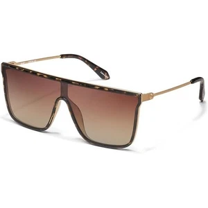 Quay - Nightfall Remixed Shield Sunglasses, Polarized Lenses Dark Tort/Chocolate - Picture 1 of 8