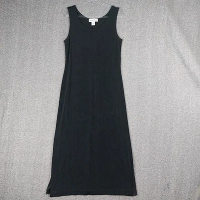 RONNI NICOLE BY OUIDA WOMENS VTG BLACK SLEEVELESS LIQUID KNIT MAXI DRESS SIZE 14 - Image 1 of 4