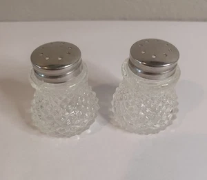 Vintage Salt and Pepper Shakers Cut Glass Set Clear - Picture 1 of 6