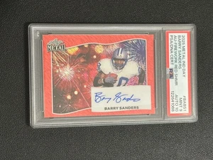BARRY SANDERS 2025 LEAF METAL INDEPENDENCE DAY AUTO PSA 10 2/2 PSA MINT 9 POP 1 - Bild 1 von 2