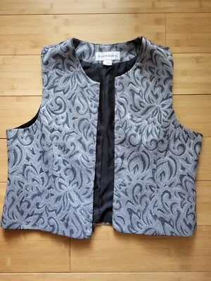 Chaleco Norton McNaughton Vintage Gris Texturizado Cremallera Forrado Para Mujer Talla 16 Foto 1 de 4