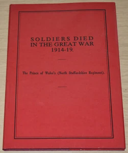 PRINCE OF WALES NORTH STAFFORDSHIRE SOLDIERS KILLED WW1 First World War Part 60 - Imagen 1 de 1