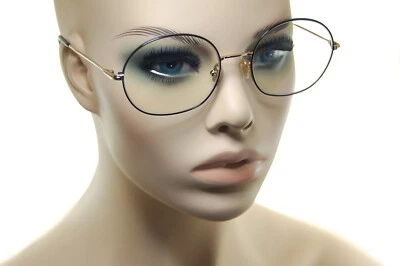 TOM FORD FT5701 001 55mm Womens Men Large Oval Round Metal Eyeglasses BLACK GOLD - Image 1 of 4