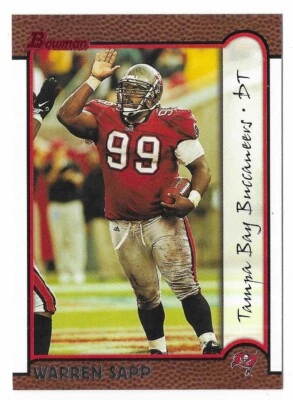 WARREN SAPP 1999 Bowman Football # 29 Tampa Bay Buccaneers HOF NM - MT - Image 1 of 2