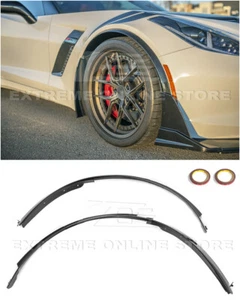 Para 14-19 Corvette C7 | Par de llamaradas de guardabarros pasos delanteros flash de carbono - Imagen 1 de 12