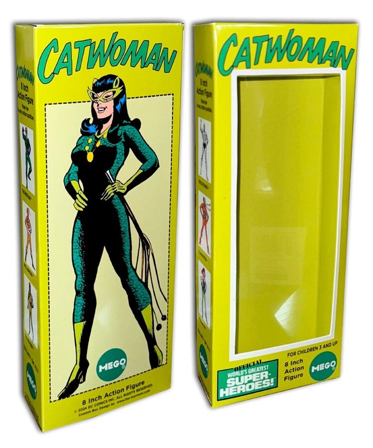 CAJA CATWOMAN (Disfraz Verde 1967) para Figura de Acción Mego 8" (¡SOLO CAJA!) Foto 1 de 1