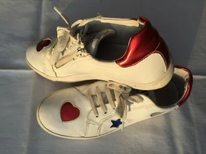 Damen / Mädchen Sneaker in weiß-rot, Voll-Leder, Größe 39 - Bild 1 von 8