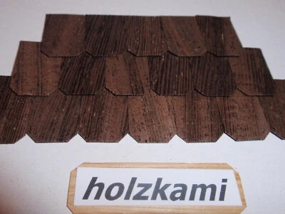LENLUX Dachschindeln Holz Wenge. 25mm x 15mm x 1mm L/B/H. 100 Schindeln.