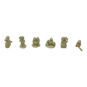 Set Of 5 Snowbabies Miniatures Handpainted Pewter Figurines Holiday Plus 1 Extra - Picture 1 of 22