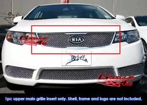 Fits 2010-2013 Kia Forte Main Upper Stainless Steel Chrome Mesh Grille Insert - Foto 1 di 2