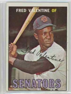 1967 Topps Fred Valentine Washington Senators #64 - Imagen 1 de 2