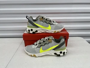 Nike React Element 55 BQ6166-009 Gray Volt Men’s Size 10.5 - Picture 1 of 6