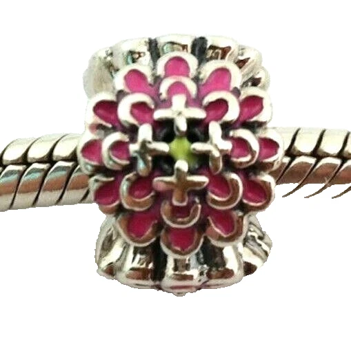 Auténtico Dije Chamilia Blooming Zinnia, Esmalte Rosa/Plata de Ley 2020-0651 Foto 1 de 1