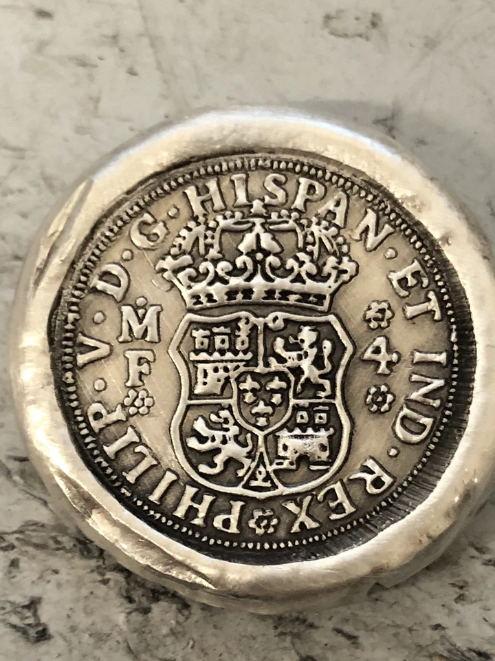 1 Ozt MK BARZ Dos Caras Estampada Completa "Moneda 4Reales" REDONDA .999 FS Foto 1 de 4