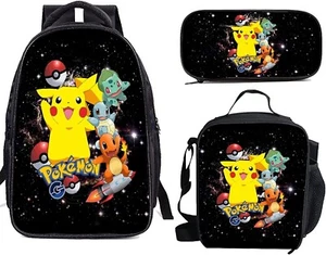 UIODXCN P.OKEMON Backpack Set Boys/Girls with Lunch Box Pencil Case New - Picture 1 of 5