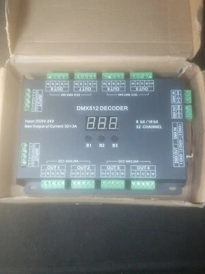 32 Channel 96A RGBW DMX 512 LED Decoder Controller DMX Dimmer DC5-24V NOB  - Image 1 of 4