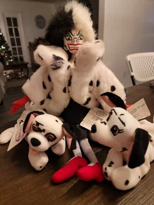 Vintage 101 Dalmatians Lucky, Jewel & Cruella 18" New w/ Tags Dianey Store - Picture 1 of 4