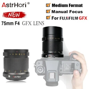 AstrHori 75mm F4 Medium Format Portrait Lens Fr Fujifilm GFX Mount GFX100 GFX50S - Picture 1 of 11