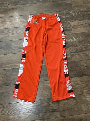 Zubaz NFL Men's Cleveland Browns Track Pants Camo Side orange small Cover