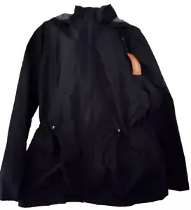 Women's Waterproof Rain Jacket Zip Up Hooded Windbreaker Coat Lightweight SZ MED - Picture 1 of 10